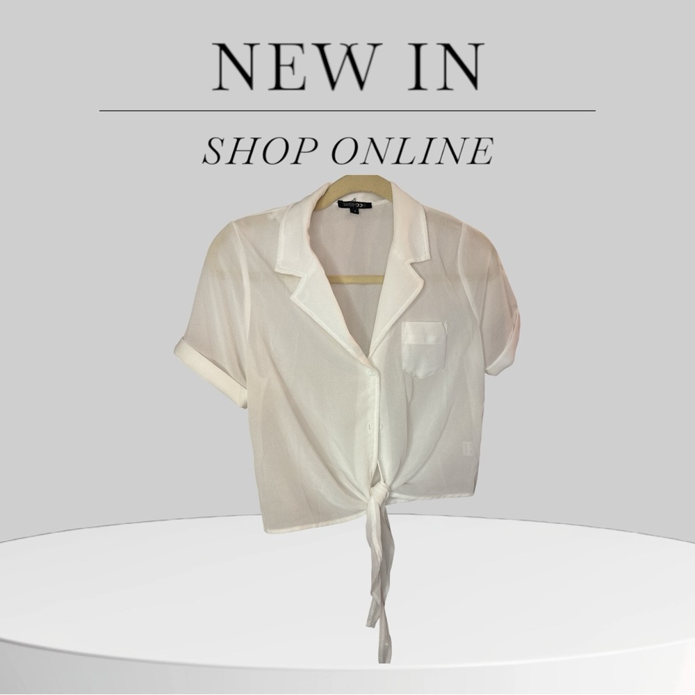 White Tie-Front Blouse